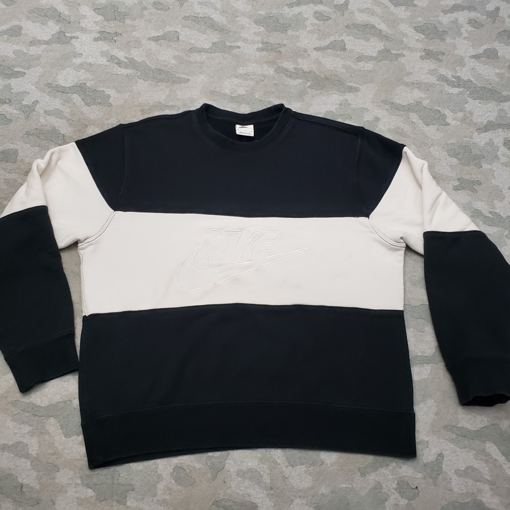 Nike Sweatshirt Womens Medium Black Pullover Long Sleeve Color Block